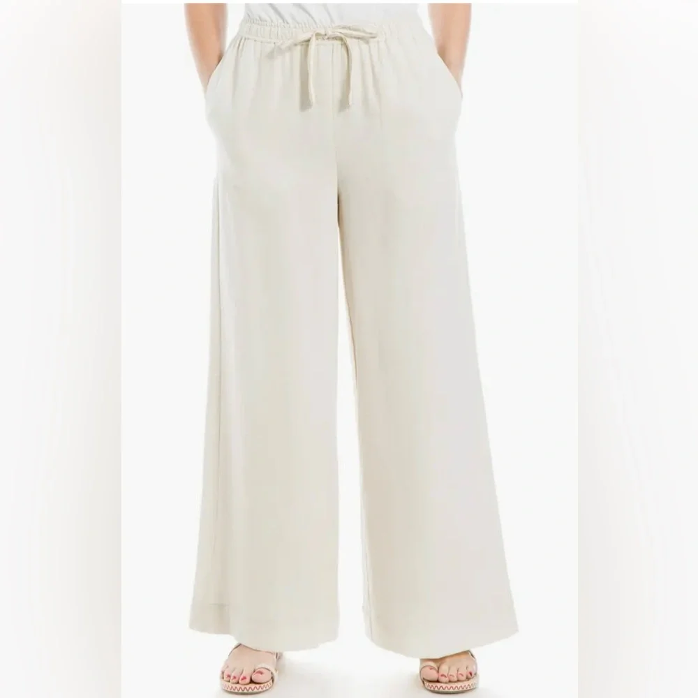 Max Studio Linen Blend Wide Leg Pants - Picture 1 of 10